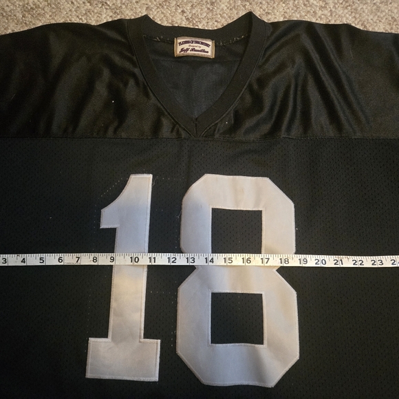 Players of Century R Moss #18 OaklandRaiders NFL Black Stitchd Jersey Sz3X 2004 - Picture 9 of 13